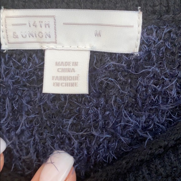 NWT 14Th & Union fuzzy jacquard knit sweater - Picture 6 of 6